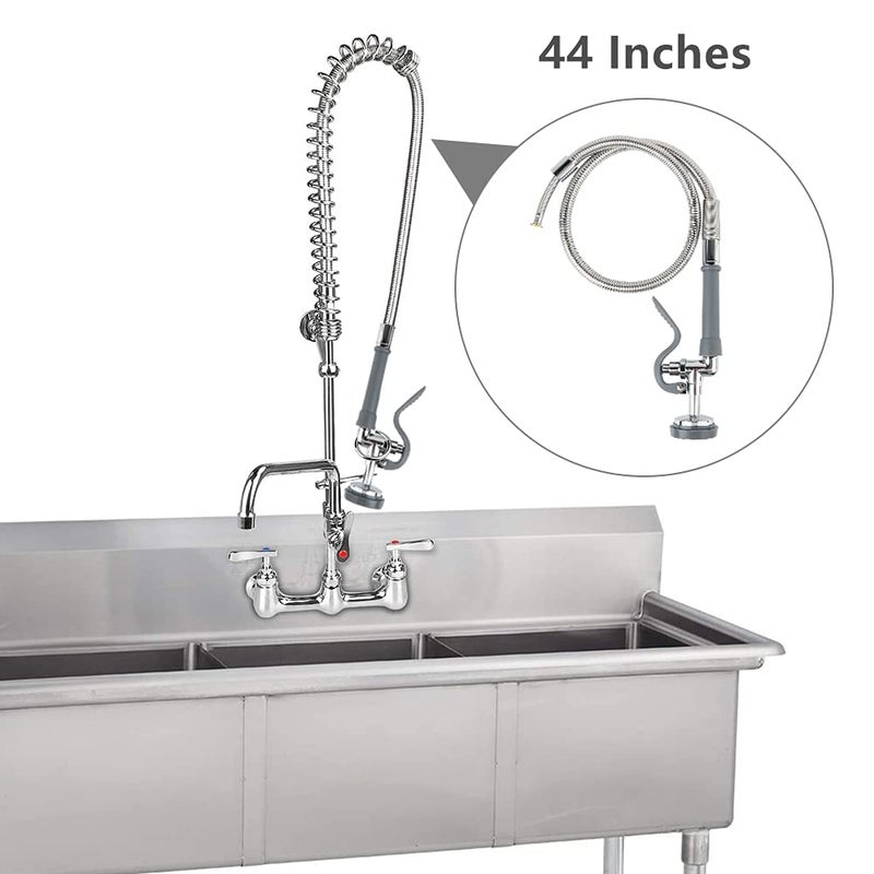 KWODE Commercial Sink Sprayer Valve with Hose, 44â€ Commercial Sink Sprayer Hose Replacement Kit for Commercial Kitchen Sink Faucet (Free Brass Adapter to Connect Add-on Swivel Spout) - Image 4